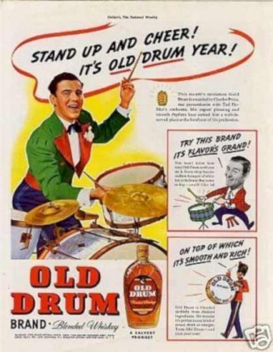 Old Drum Drums Vintage Retro Advert Ads A4 Photo Print