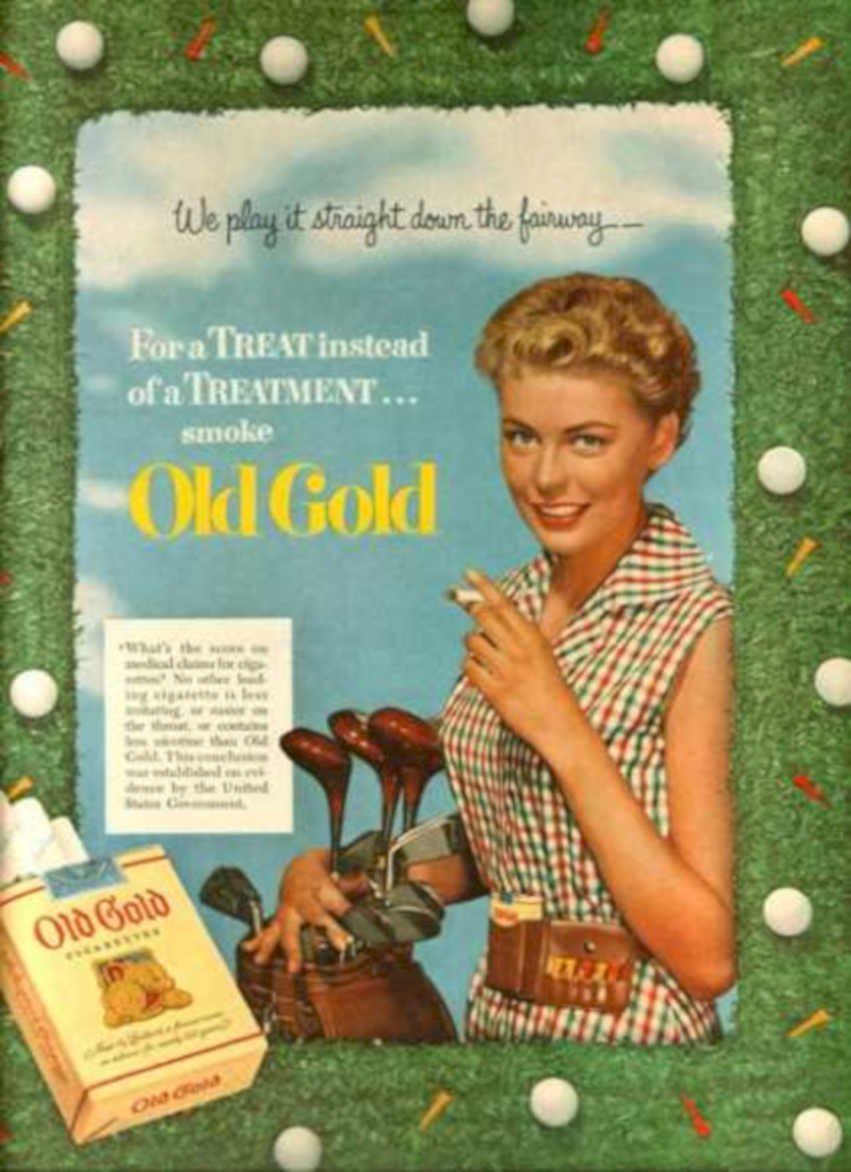 Old Gold Golfer Vintage Retro Advert Ads A4 Photo Print