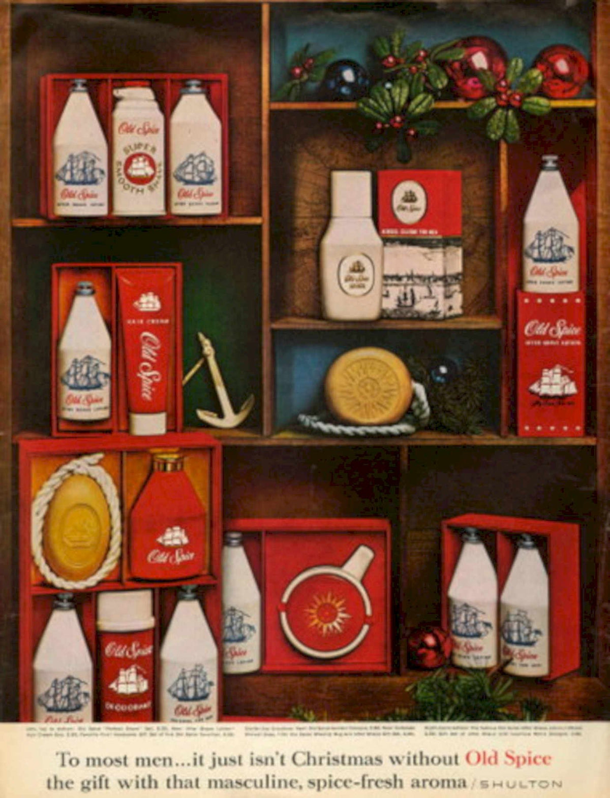 Old Spice Christmas 1960s Vintage Retro Advert