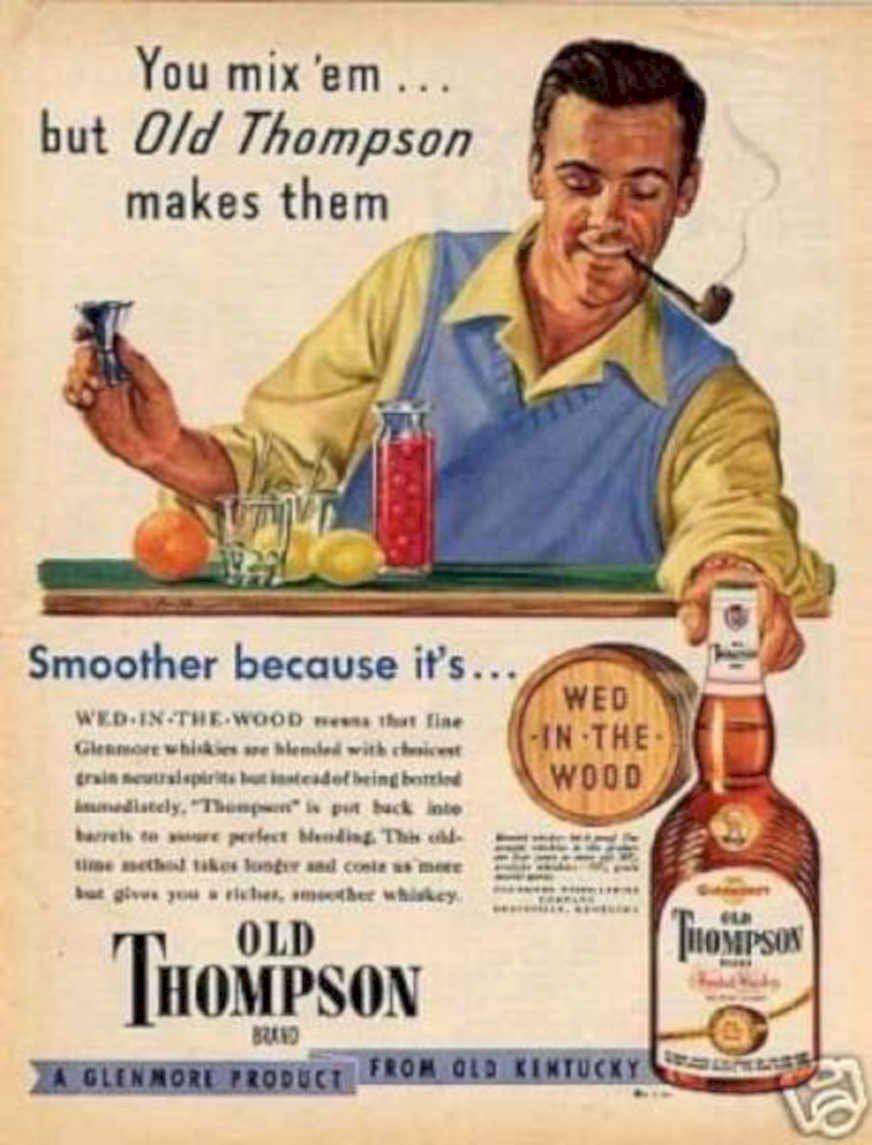 Old Thompson Whiskey 2 Vintage Retro Advert Ads A4 Photo Print