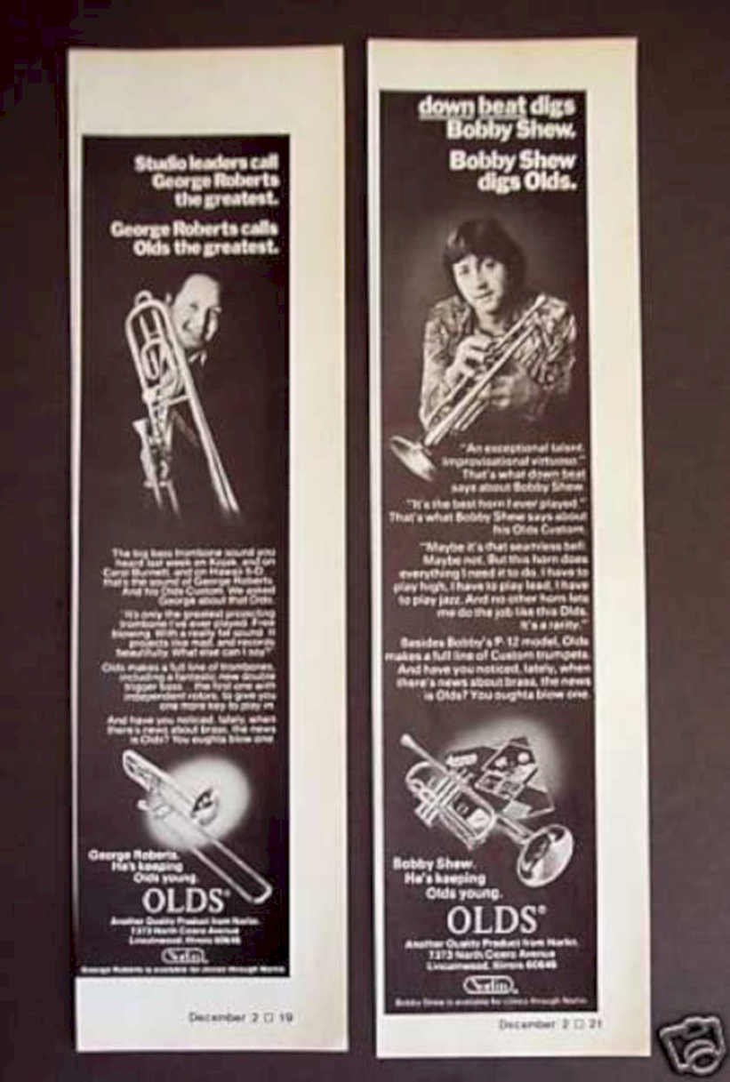 Old Trombones Studio Vintage Retro Advert Ads A4 Photo Print