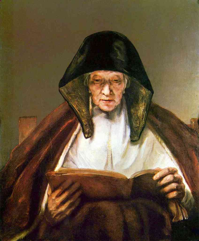 Old Woman Reading Rembrandt A4 Photo Print