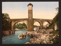 Old bridge Orthes  Pyrenees Vintage A4 Photo Print