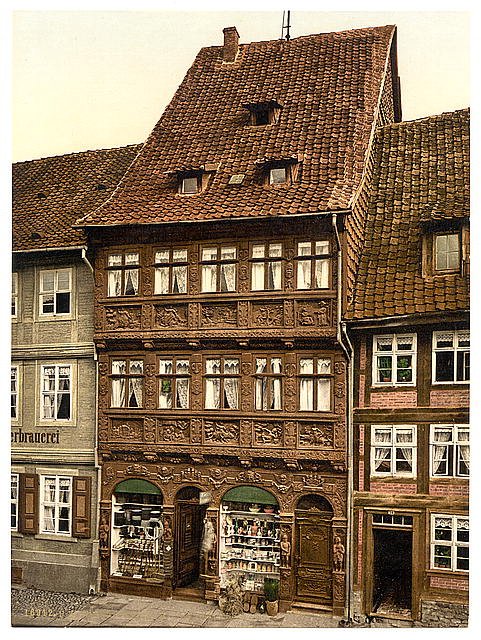 Old houses Wernigerode Hartz Vintage A4 Photo Print