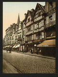 Old houses in rue St Pierre Caen Vintage A4 Photo Print