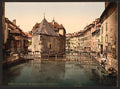 Old palace and canal Annecy Vintage A4 Photo Print