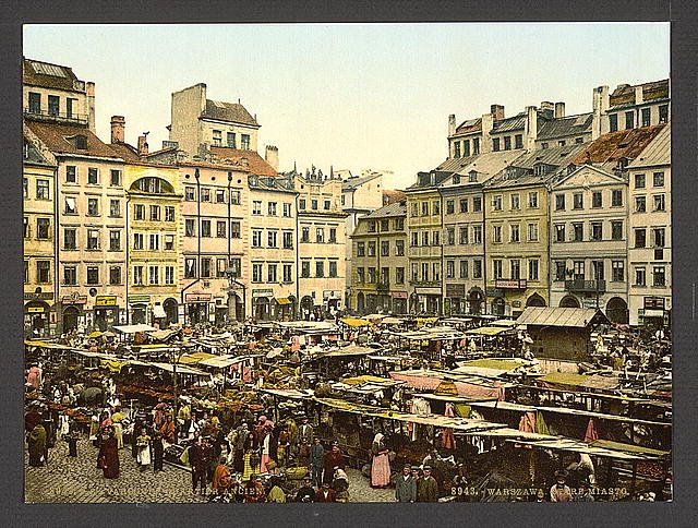 Old part of town Warsaw Vintage A4 Photo Print