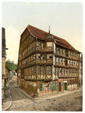 Old town hall and castle Wernigerode Hartz Vintage A4 Photo Print