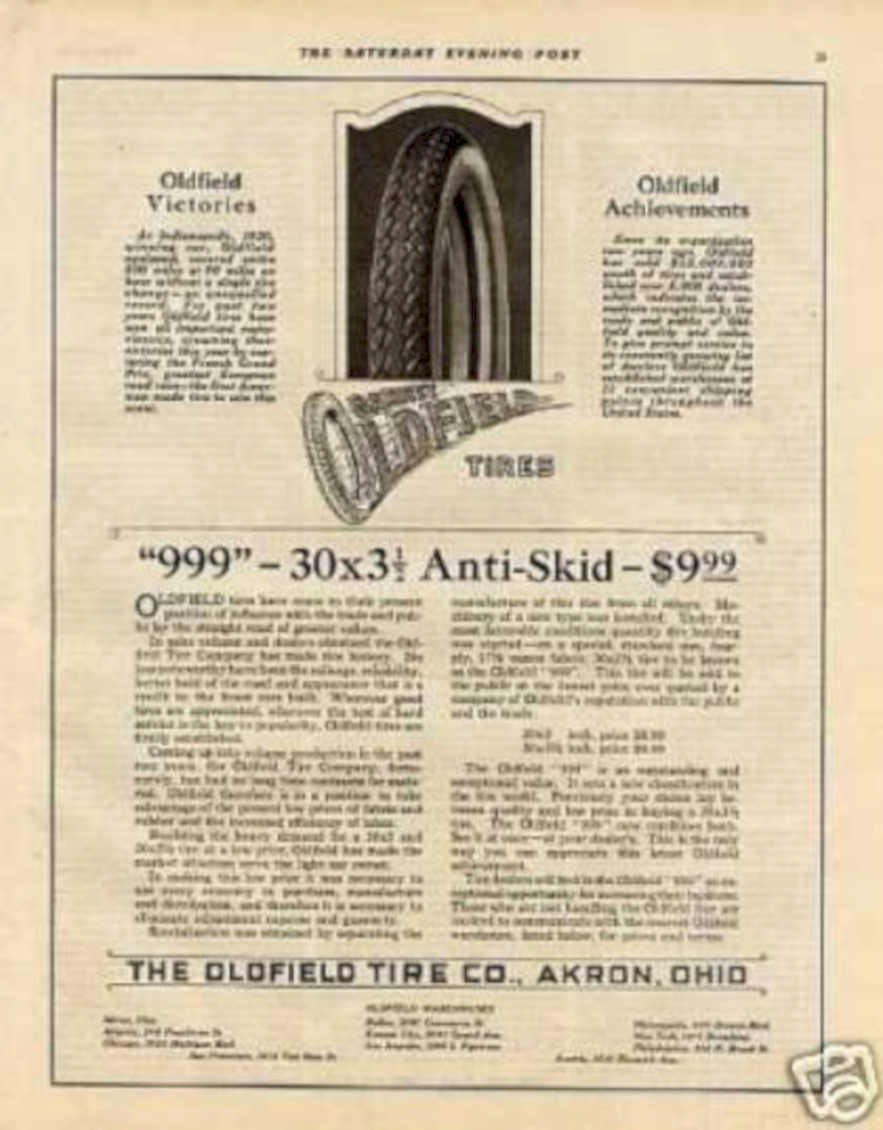 Oldfield Tire Post Vintage Retro Advert Ads A4 Photo Print