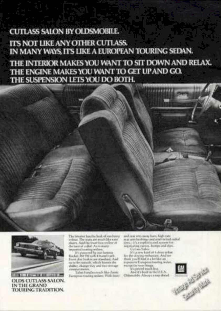Olds Cutlass Salon Vintage Retro Advert Ads A4 Photo Print