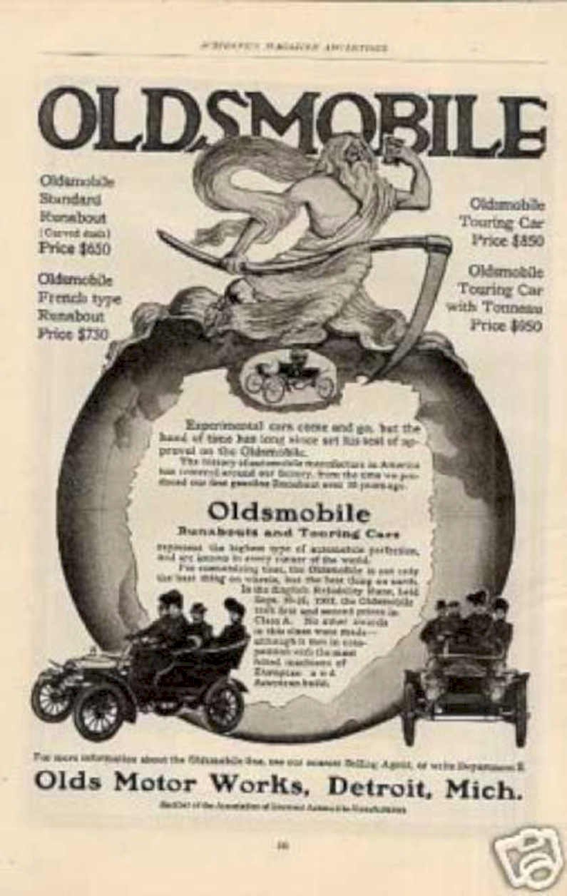 Oldsmobile Death Globe Vintage Retro Advert Ads A4 Photo Print