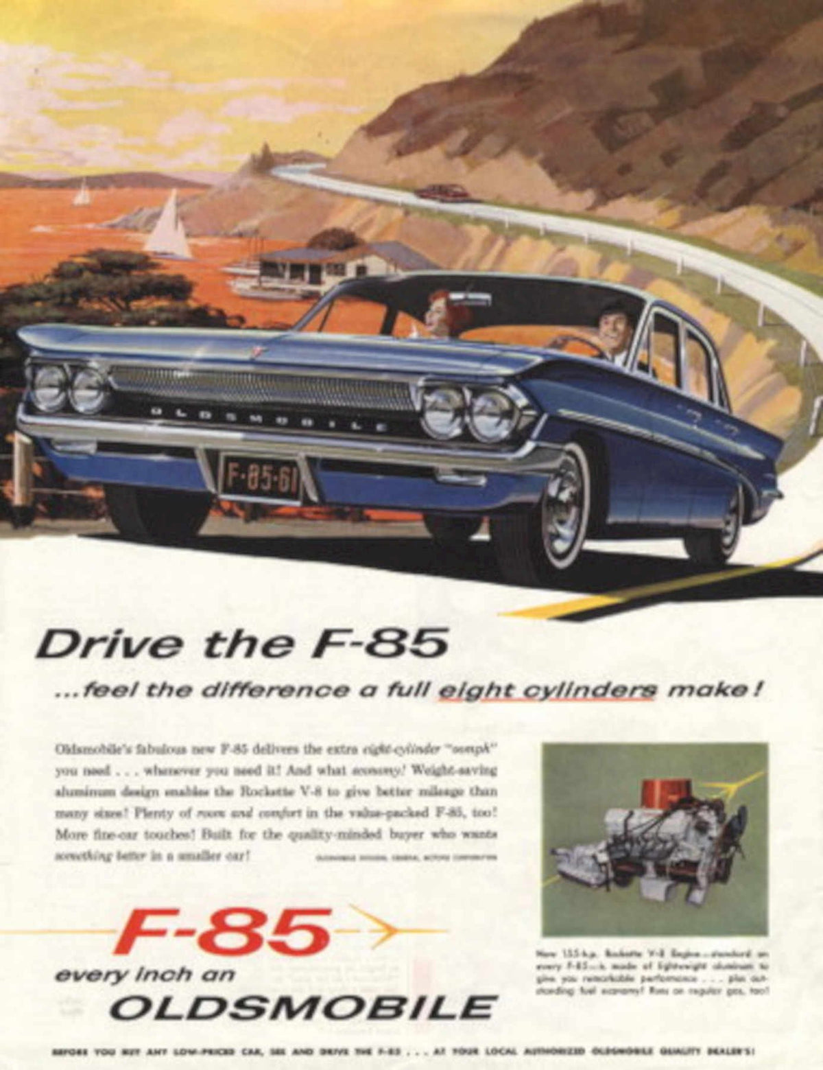 Oldsmobile F85 1961 1960s Vintage Retro Advert