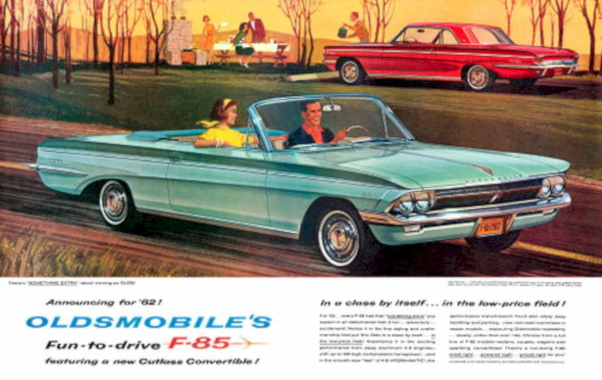 Oldsmobile F85 Convertible 1960s Vintage Retro Advert