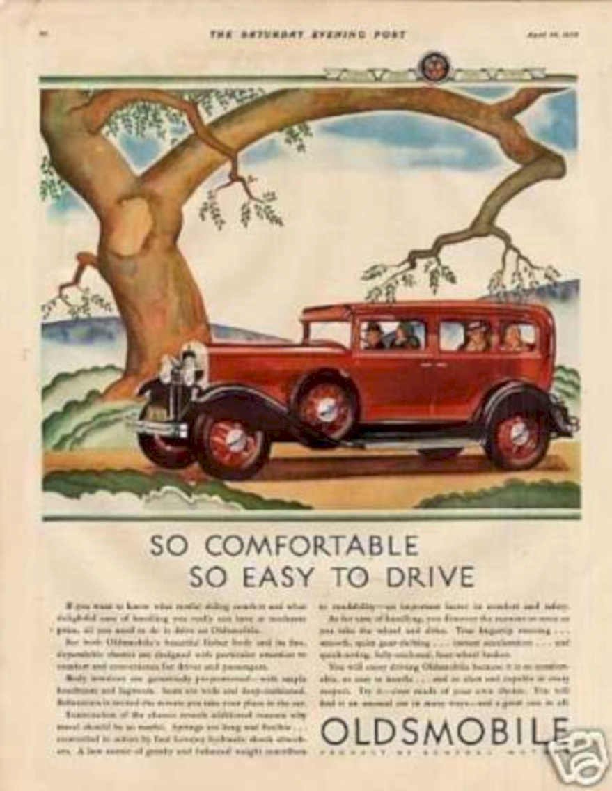 Oldsmobile Red Automobile Vintage Retro Advert Ads A4 Photo Print