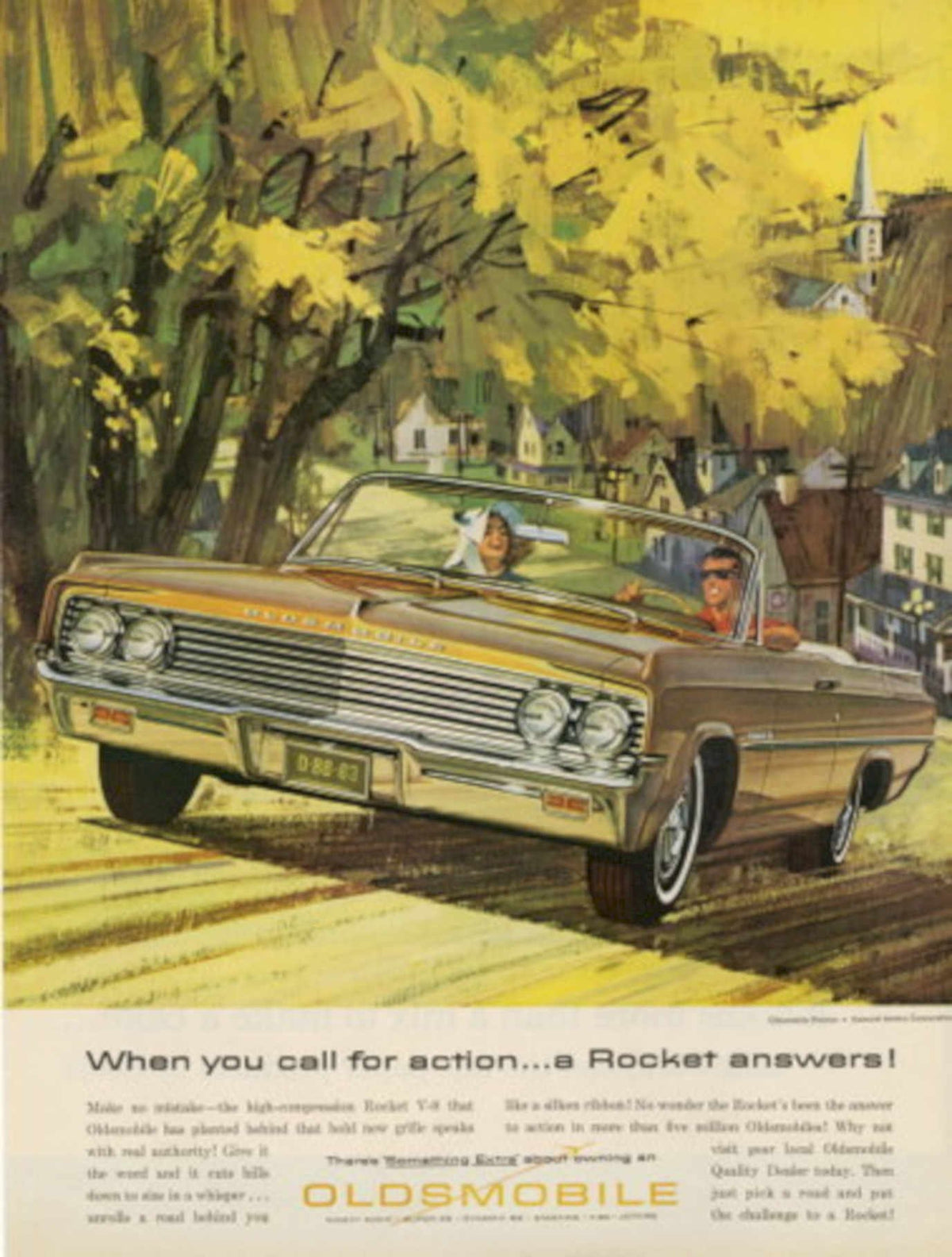 Oldsmobile Rocket Convertible 1960s Vintage Retro Advert