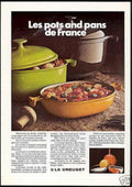 Ole Creuset Pots Vintage Retro Advert Ads A4 Photo Print