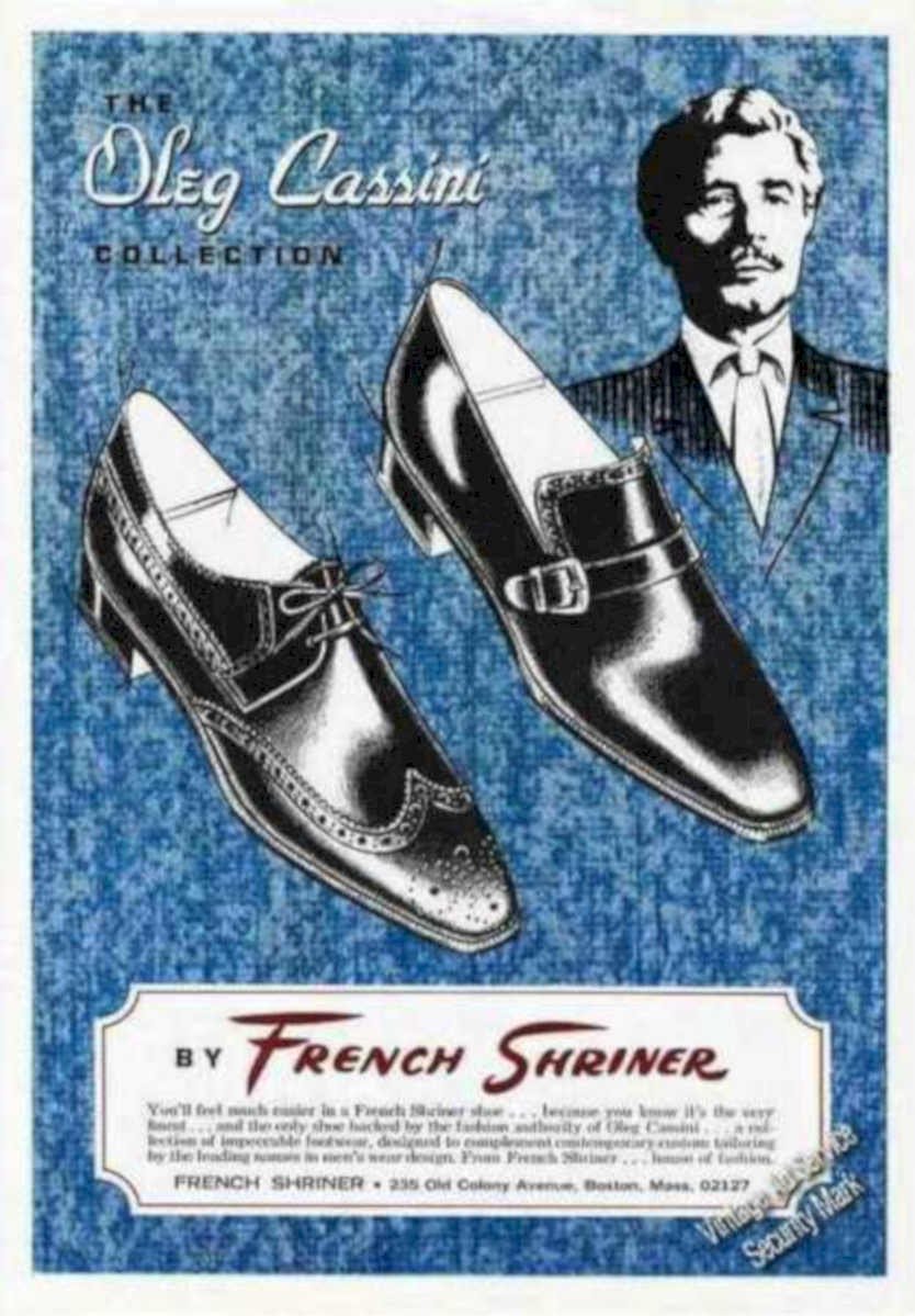 Oleg Cassini Shoes Vintage Retro Advert Ads A4 Photo Print