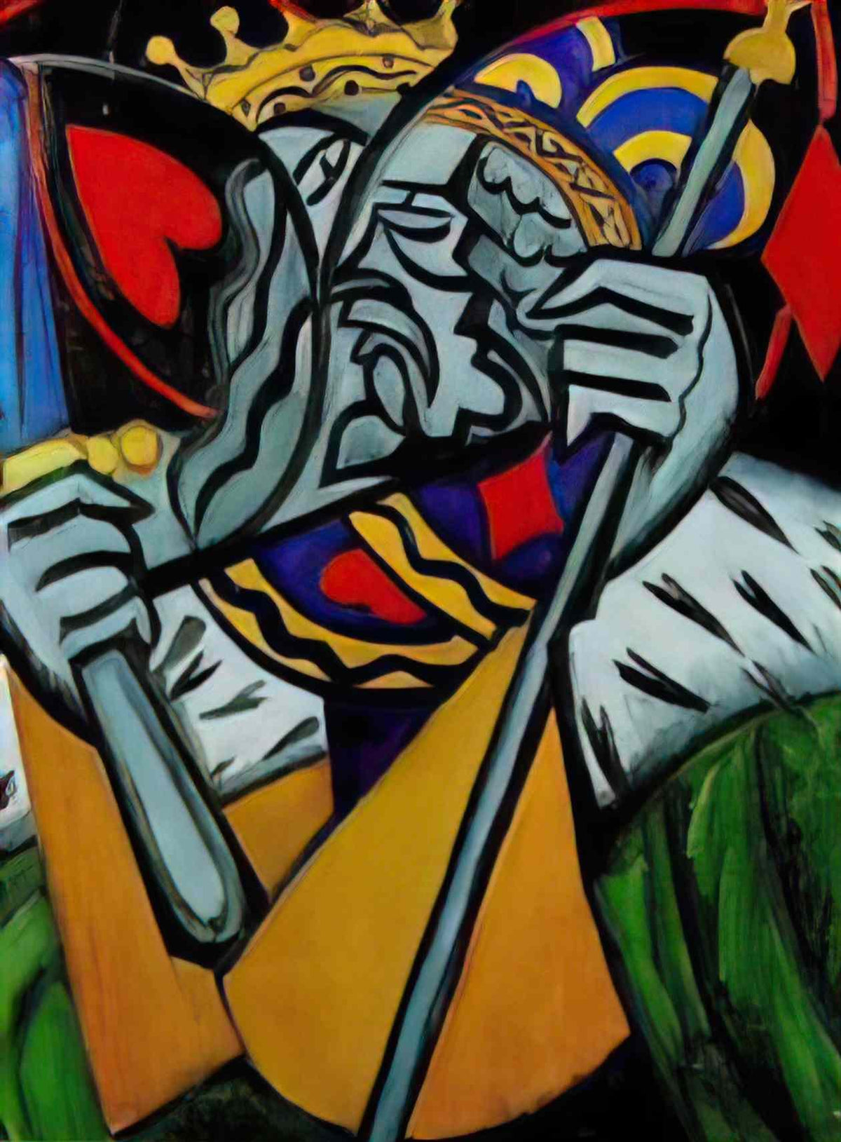 Olga Rozanova simultaneous representation of a king of hearts and a k Art A4 Photo Print