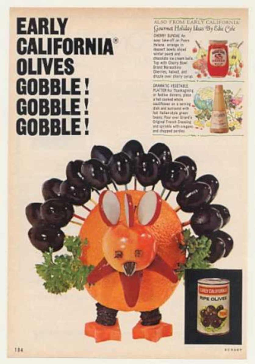 Olive Turkey Gobble Vintage Retro Advert Ads A4 Photo Print