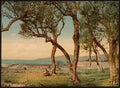 Olive trees Mentone Vintage A4 Photo Print