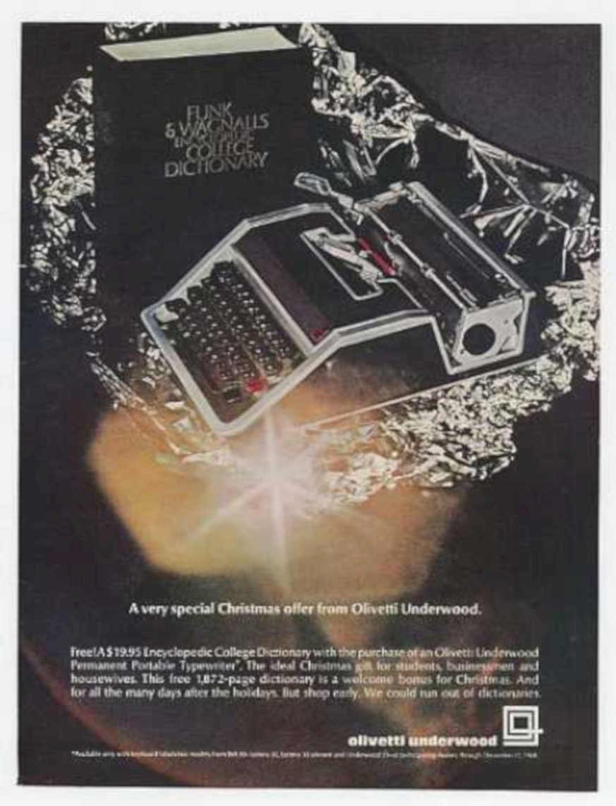 Olivetti Underwood Dictionary Vintage Retro Advert Ads A4 Photo Print