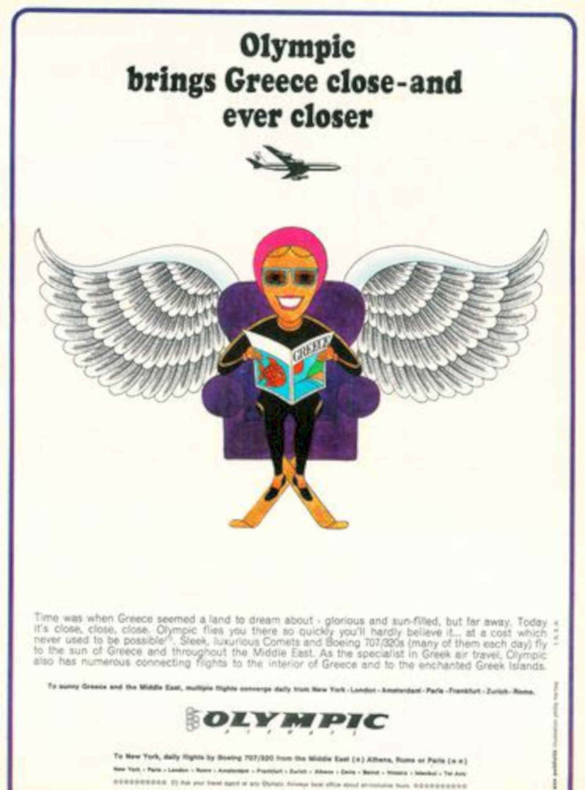 Olympic Wings Book Vintage Retro Advert Poster A4 Photo Print