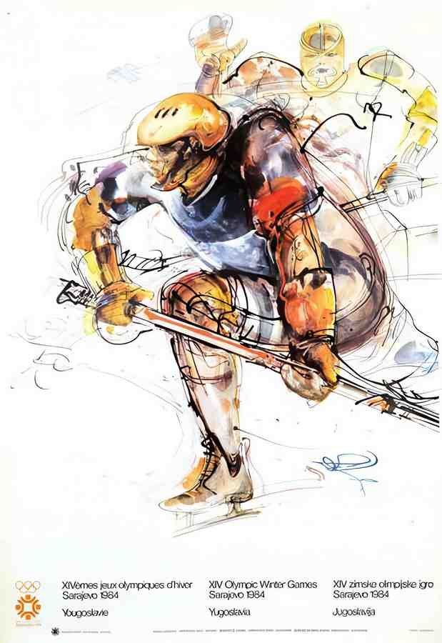 Olympics84Hockey Vintage Advert A4 Photo Print