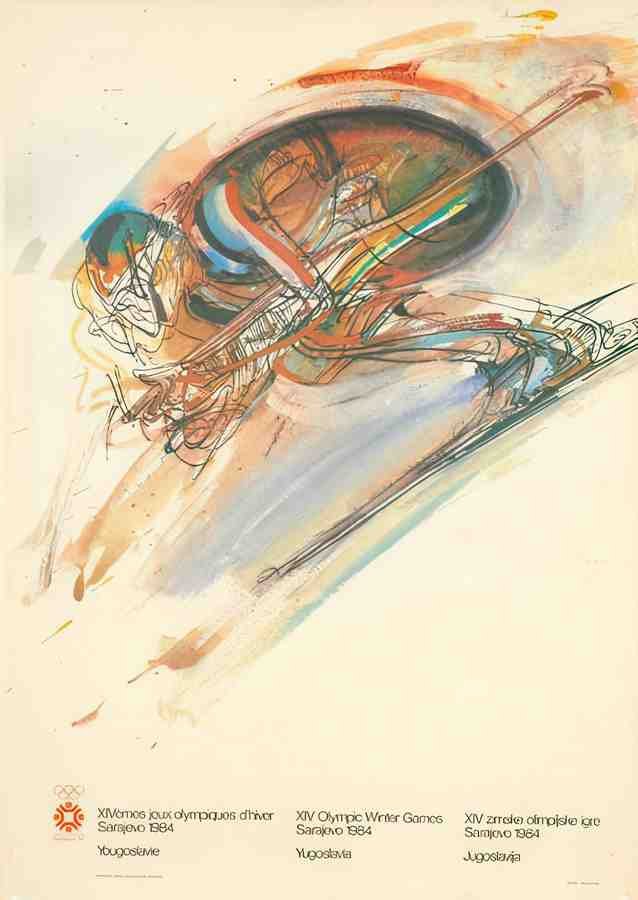 Olympics84SMDownhill Vintage Advert A4 Photo Print
