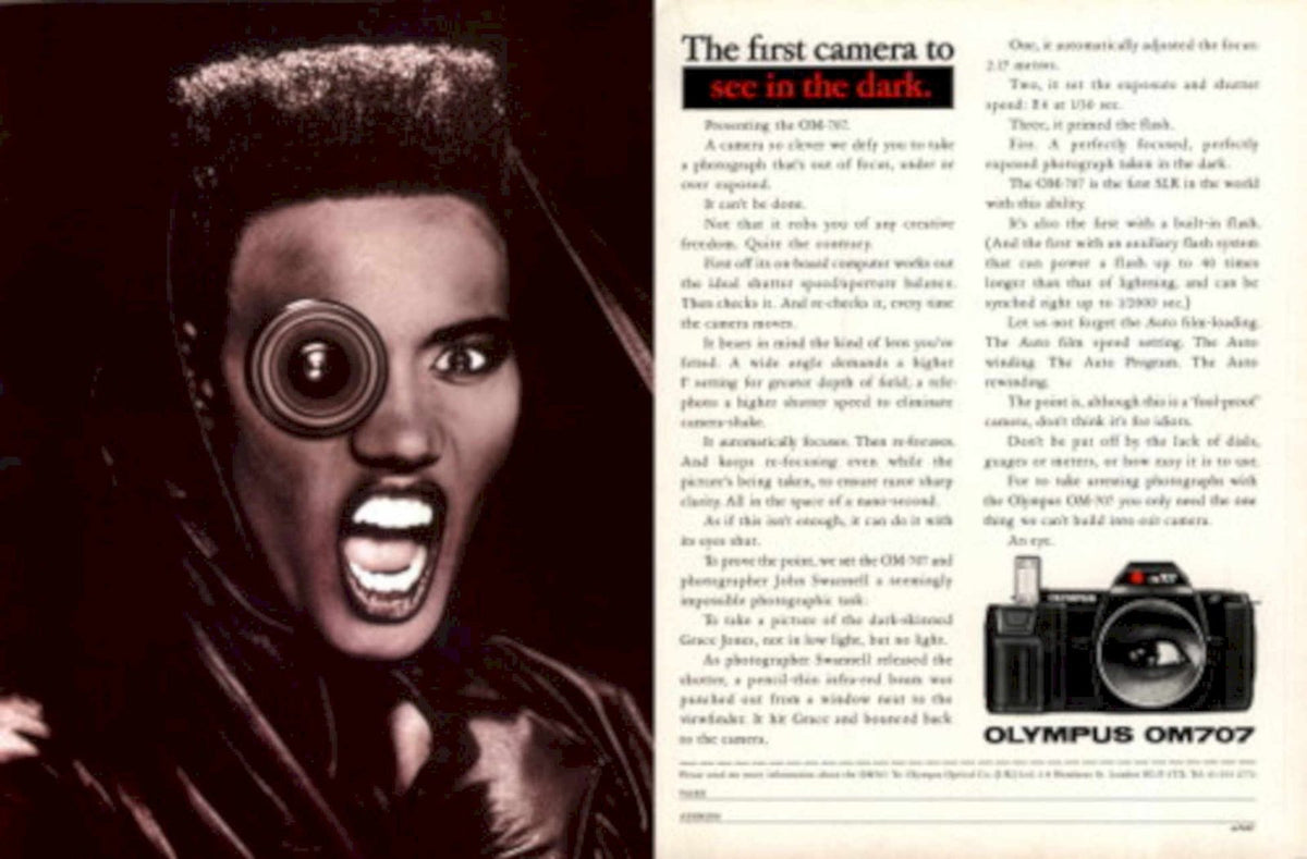 Olympus Om707 Camera 1980s Vintage Retro Advert