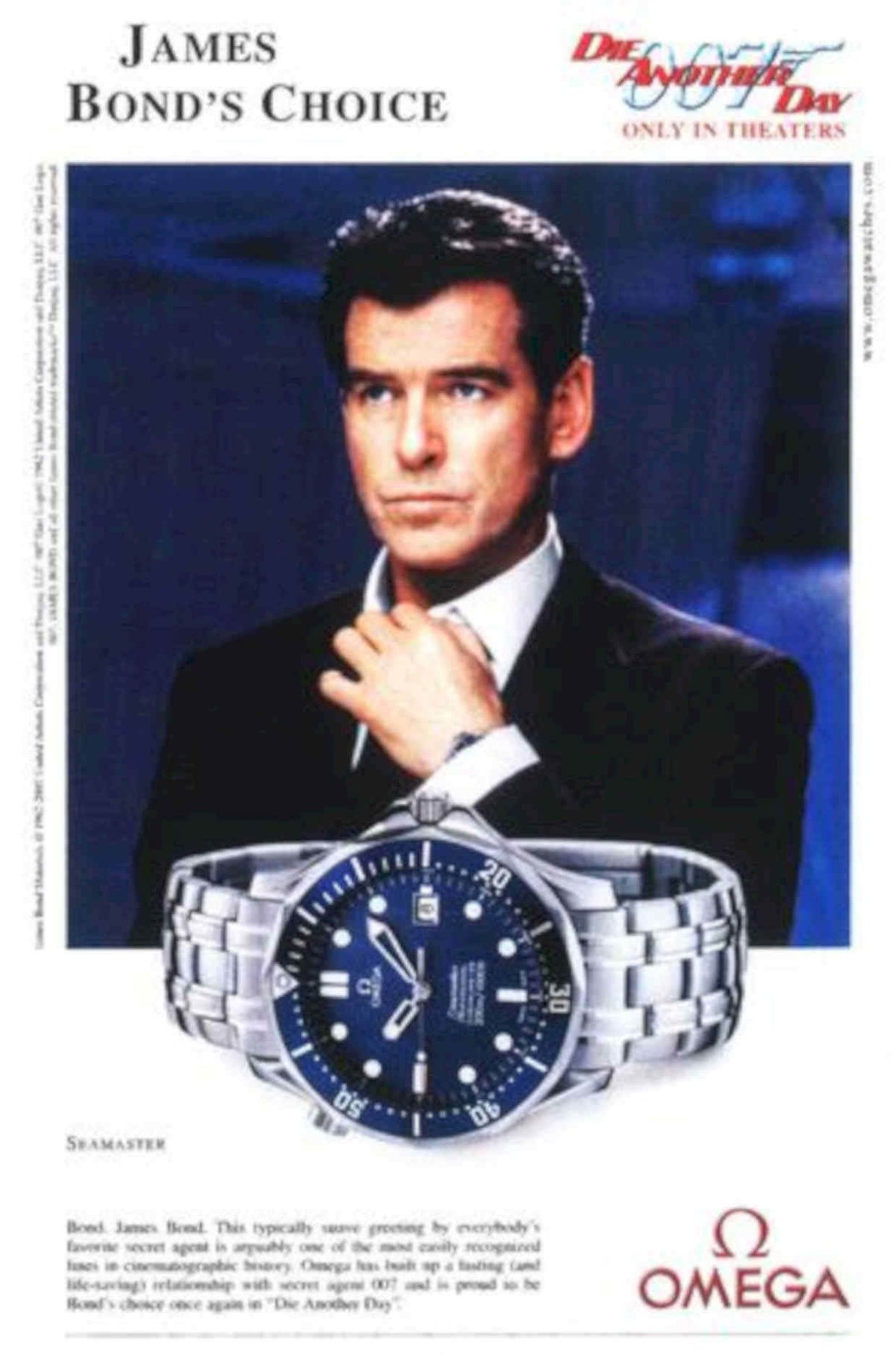 Omega Seamaster Bond Vintage Retro Advert Poster A4 Photo Print
