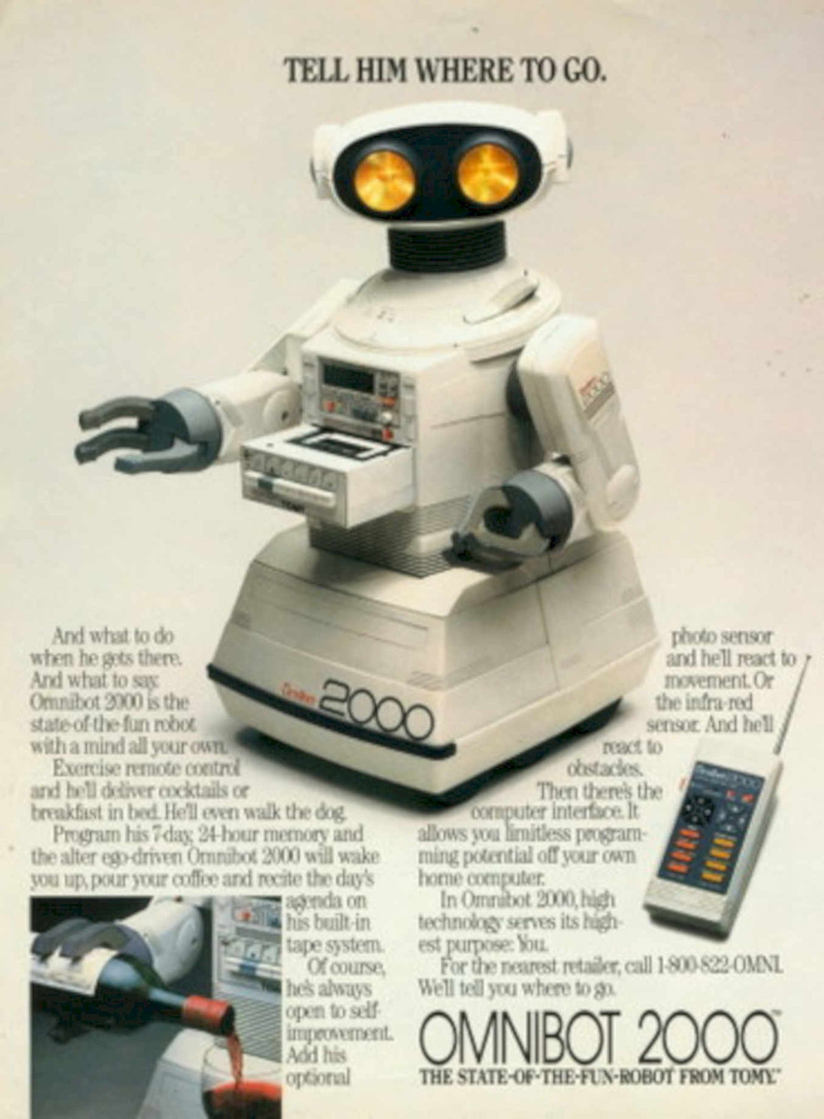 Omnibot 2000 Robot 1980s Vintage Retro Advert