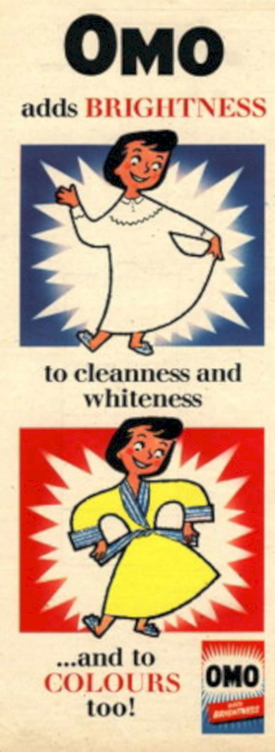 Omo Laundry Bright 1960s Vintage Retro Advert