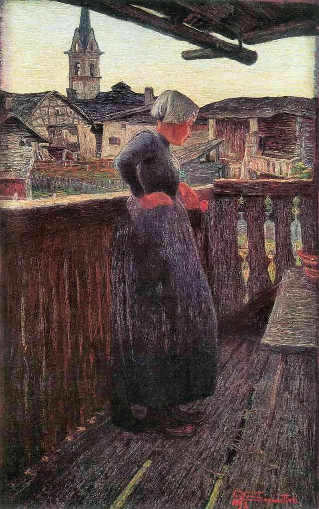 On The Balcony Giovanni Segantini Symbolism A4 Photo Print