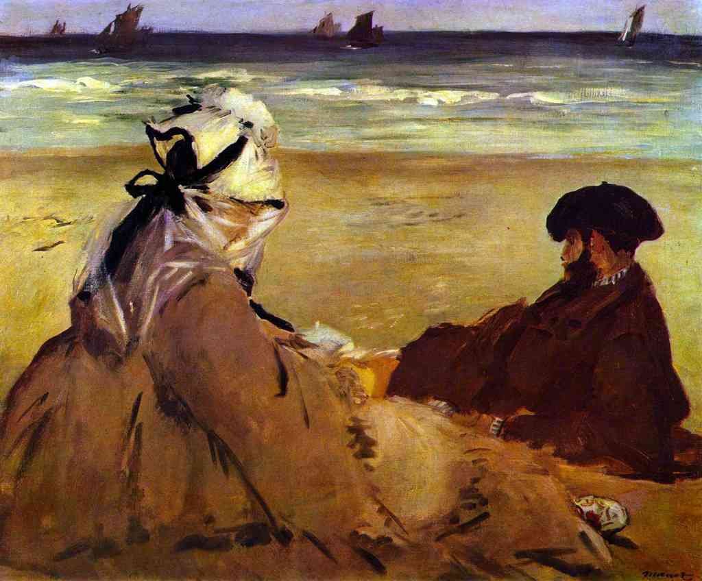On The Beach Edouard Manet Impressionism A4 Photo Print