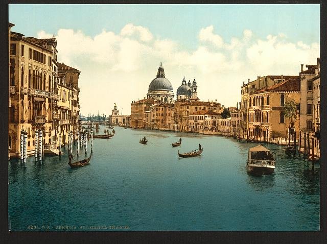 On the Grand Canal Venice Vintage A4 Photo Print