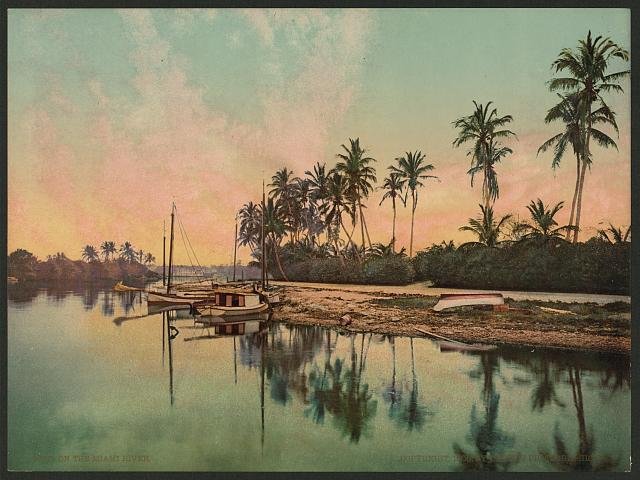 On the Miami River Vintage A4 Photo Print
