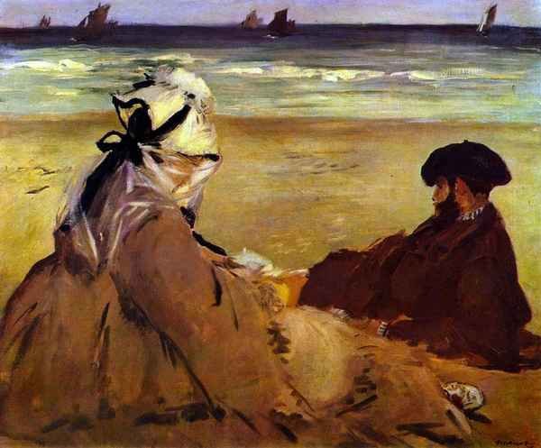 On the beach by Edouard Manet Impressionism A4 Photo Print