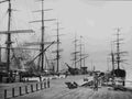 On the wharves San Francisco 1900 Moored schooners masts Military A4 Photo Print