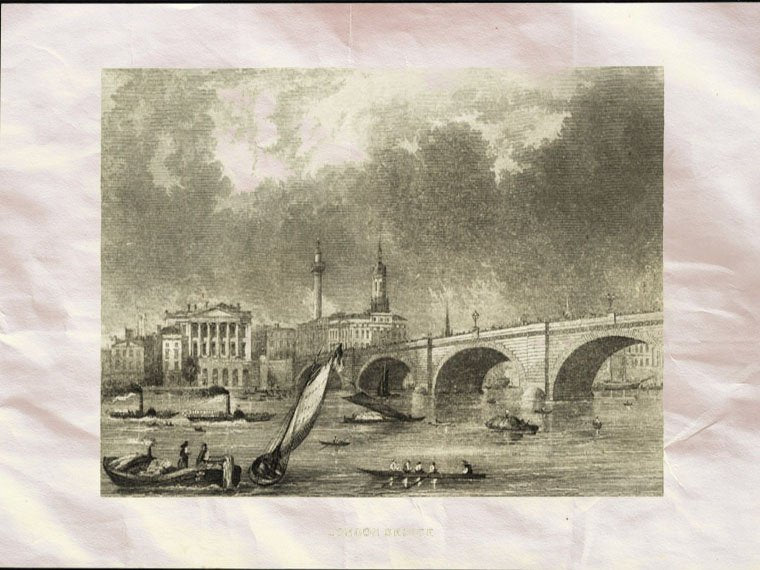 Ondon Bridge Great Britain England Uk 1830 Vintage A4 Photo Print