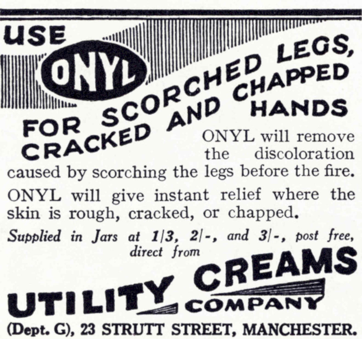 Onyl Creams Utility Vintage Retro Advert Poster A4 Photo Print