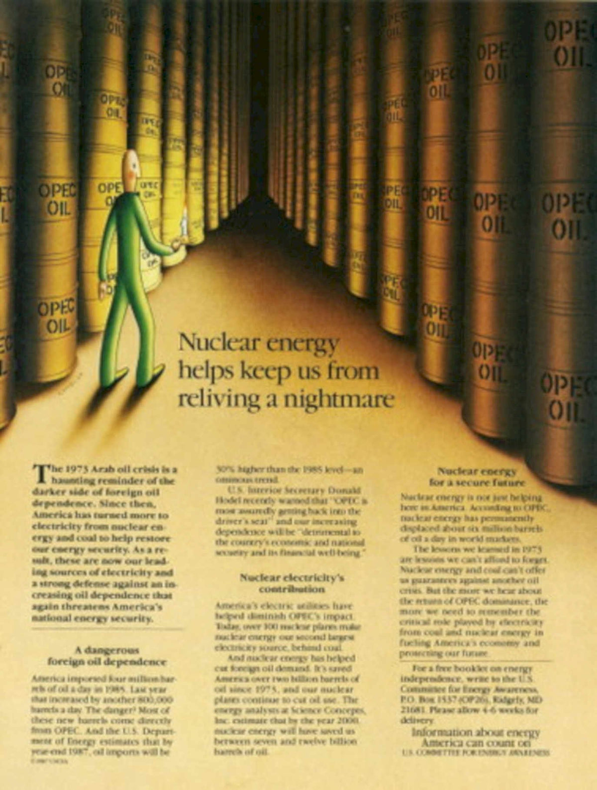 Opec Oil Hallway 1980s Vintage Retro Advert