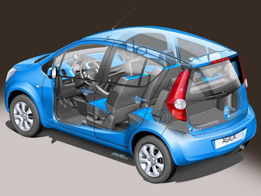 Opel Agila cutaway A4 Photo Print