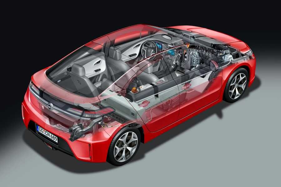 Opel Ampera 2011 cutaway A4 Photo Print