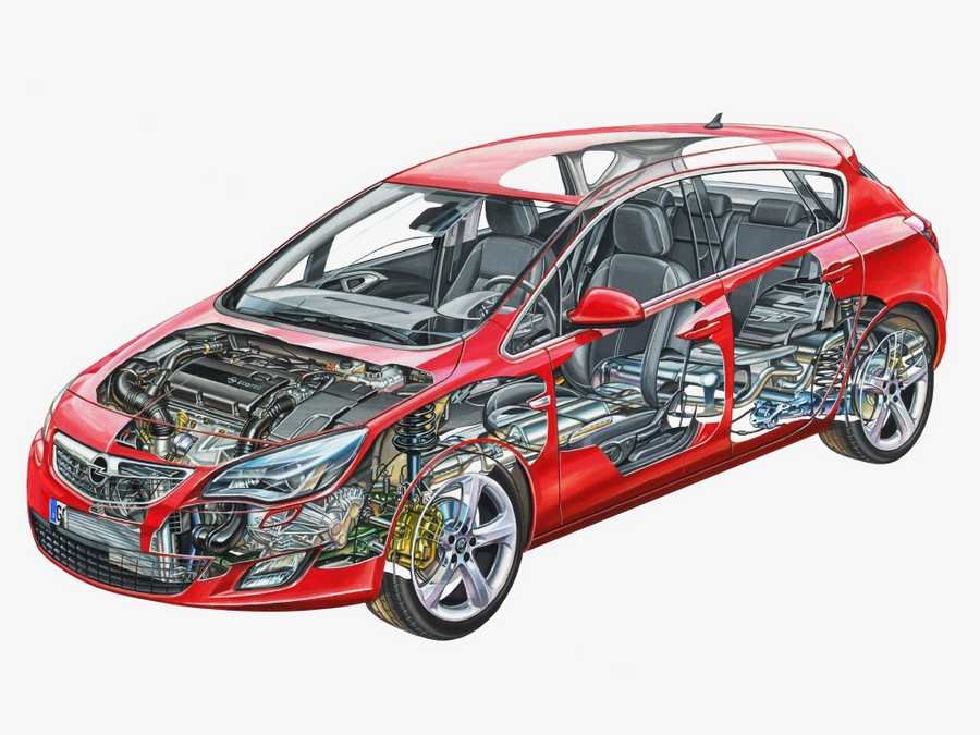 Opel Astra J cutaway A4 Photo Print