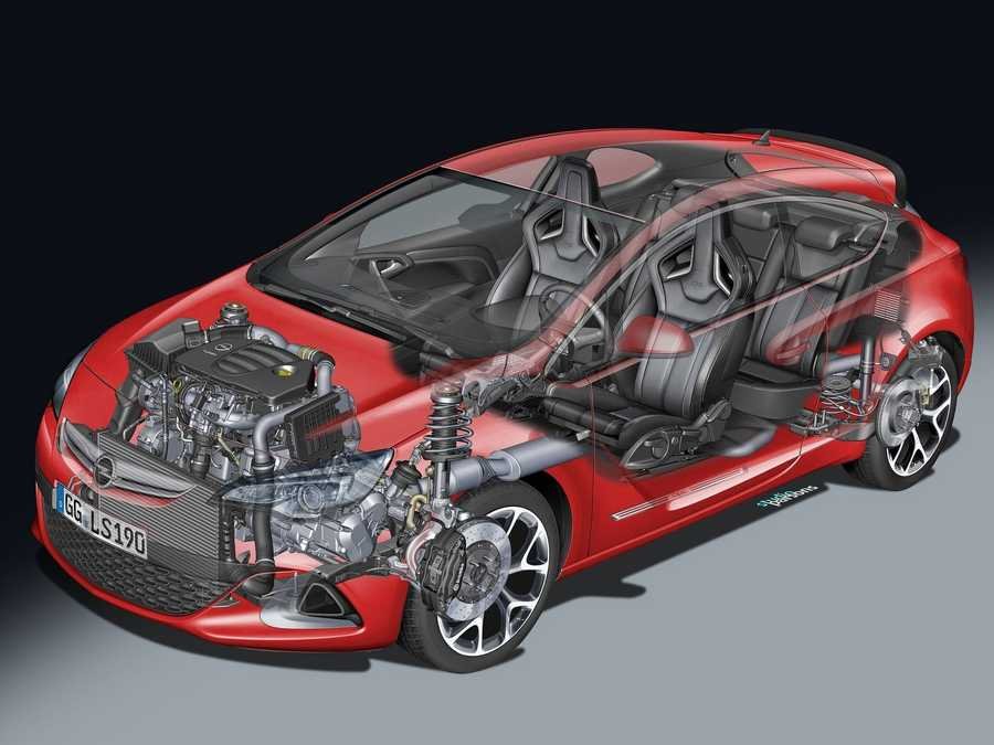 Opel Astra OPC 2013 cutaway A4 Photo Print