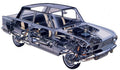 Opel Kadett A 1962 cutaway A4 Photo Print