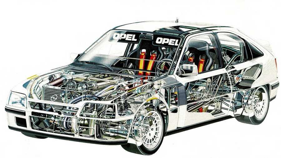 Opel Kadett Rallye cutaway A4 Photo Print