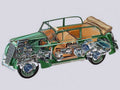 Opel Olympia Cabrio Limousine cutaway A4 Photo Print