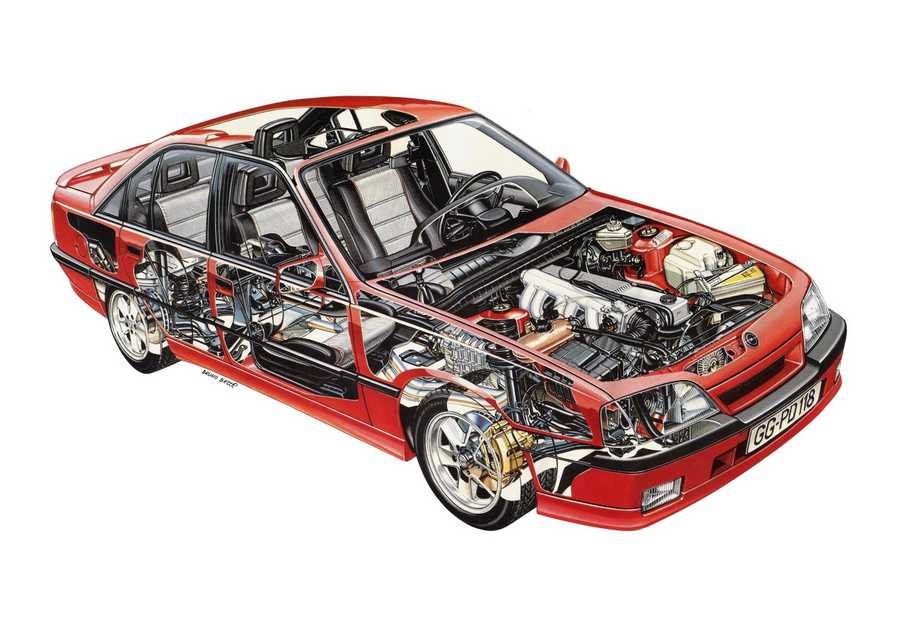 Opel Omega 1987 cutaway A4 Photo Print