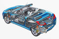 Opel Tigra TwinTop 2004 cutaway A4 Photo Print